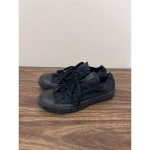 Converse Chuck Taylor All Star Low‎ Top Monochrome Black Sneakers Womens 6.5